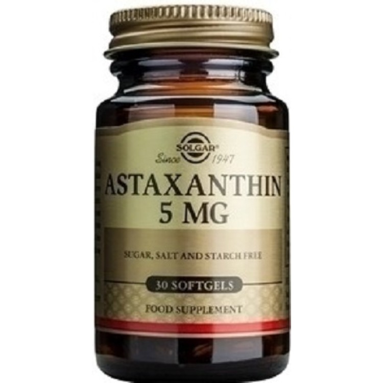 Solgar Astaxanthin 5mg 30 μαλακές κάψουλες Ειδικά Συμπληρώματα