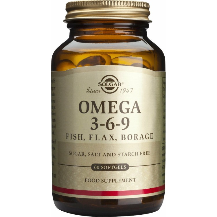 Solgar Omega 3 6 9 Fish, Flax, Borage 60 μαλακές κάψουλες Αντιοξειδωτικά