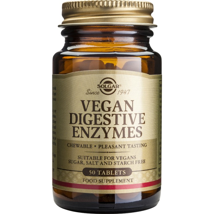 Solgar Vegan Digestive Enzymes 50 μασώμενες ταμπλέτες