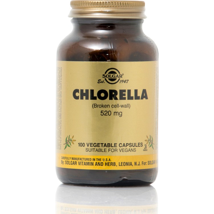 Solgar Chlorella 520mg 100 φυτικές κάψουλες Βότανα-Φυτικά εκχυλίσματα