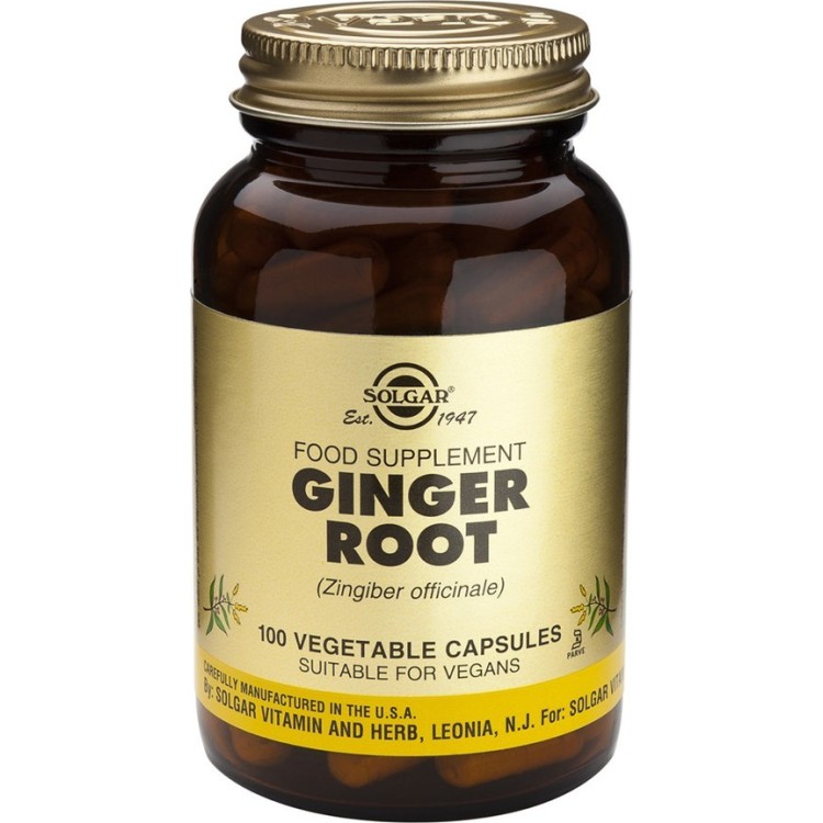 Solgar Ginger 520mg 100 φυτικές κάψουλες Βότανα-Φυτικά εκχυλίσματα