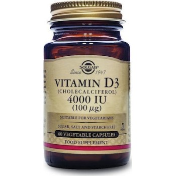Solgar Vitamin D3 4000IU 60 φυτικές κάψουλες