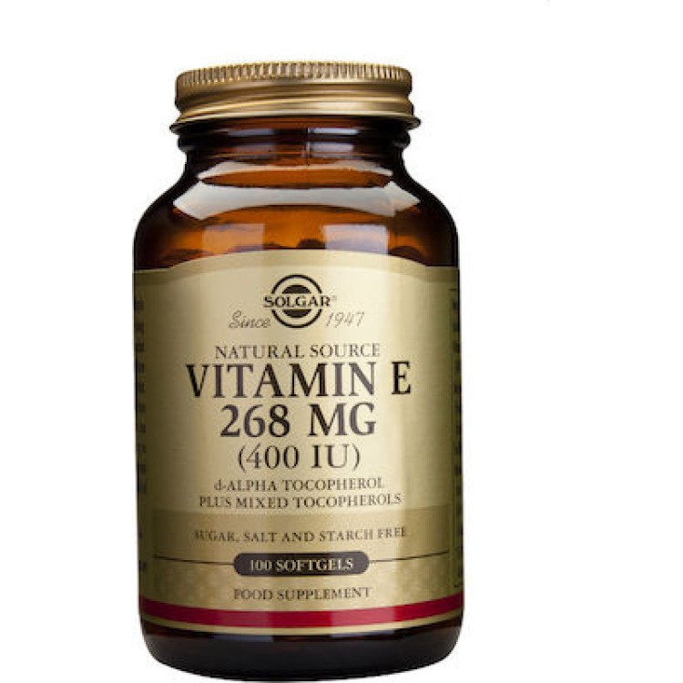 Solgar Vitamin E 400iu 100 μαλακές κάψουλες Βιταμίες,Πολυβιταμίνες