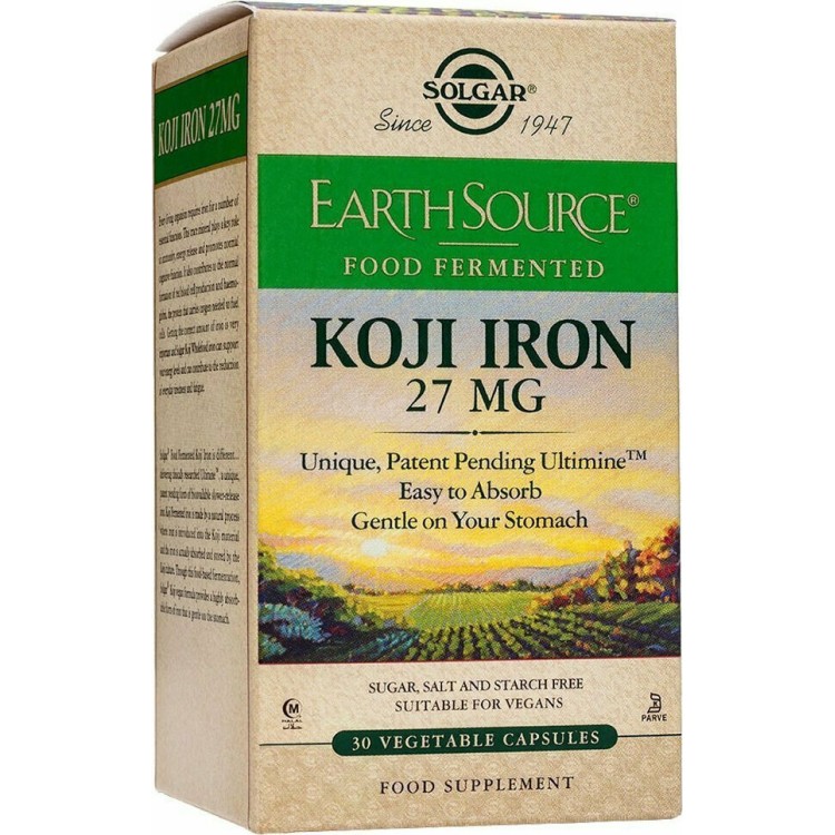 Solgar Earth Source Koji Iron 27mg 30 φυτικές κάψουλες 