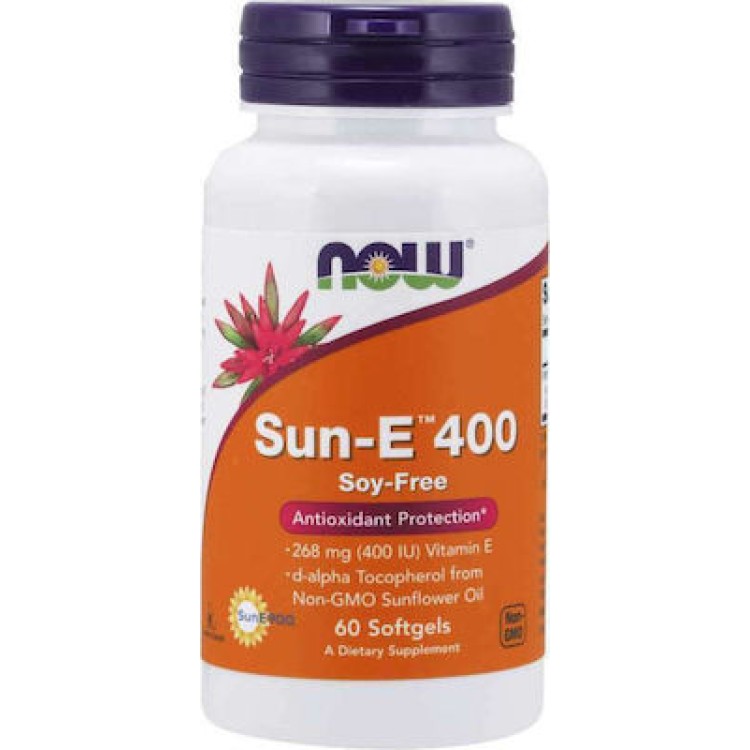 Now Foods Vitamin E 400 Sun 60 μαλακές κάψουλες Βιταμίνες ,Πολυβιταμίνες