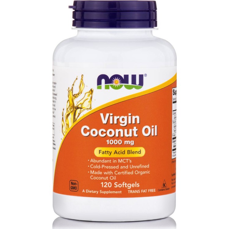 Now Foods Virgin Coconut Oil 1000mg 120 μαλακές κάψουλες Αντιοξειδωτικά