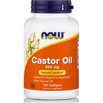 Now Foods Castor Oil 650mg 120 μαλακές κάψουλες