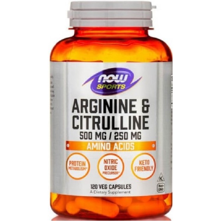 Now Foods Arginine & Citrulline 500/250mg 120 κάψουλες Αντιοξειδωτικά
