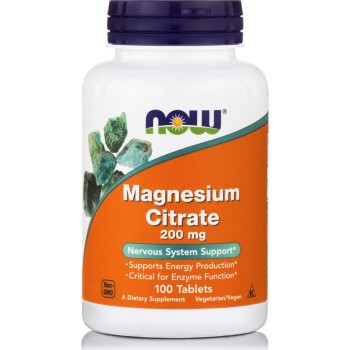 Now Foods Magnesium Citrate 200mg 100 ταμπλέτες