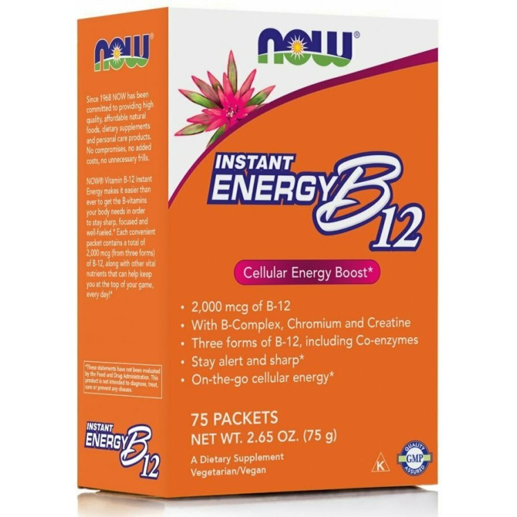 Now Foods Instant Energy B-12 75 φακελίσκοι Βιταμίες,Πολυβιταμίνες