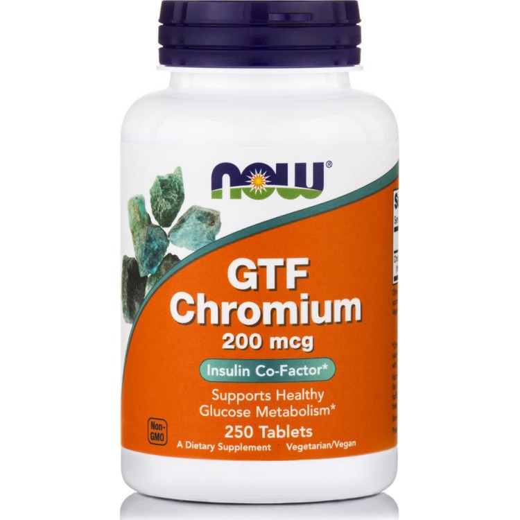 Now Foods GTF Chromium 200mcg 250 ταμπλέτες