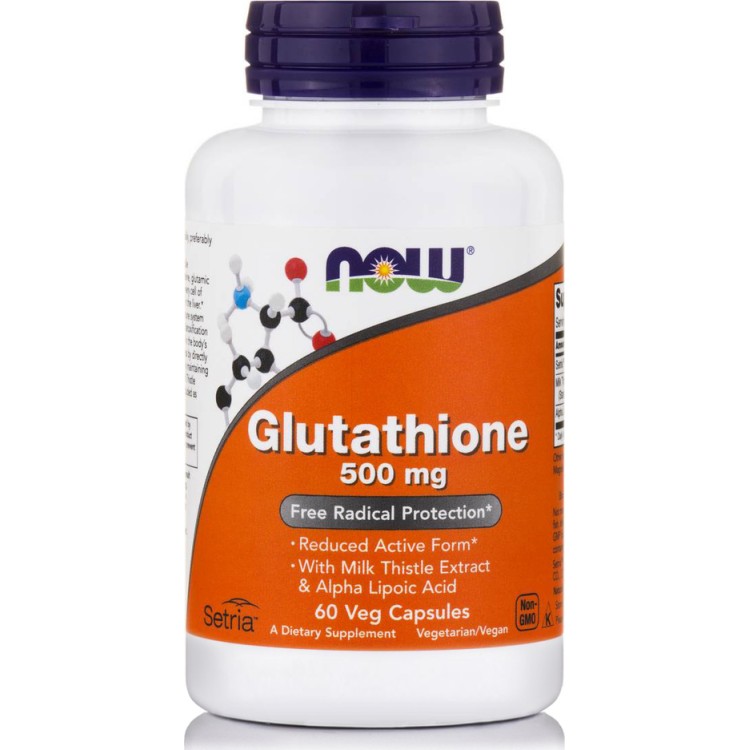 Now Foods Glutathione 500mg 60 Κάψουλες Αντιοξειδωτικά