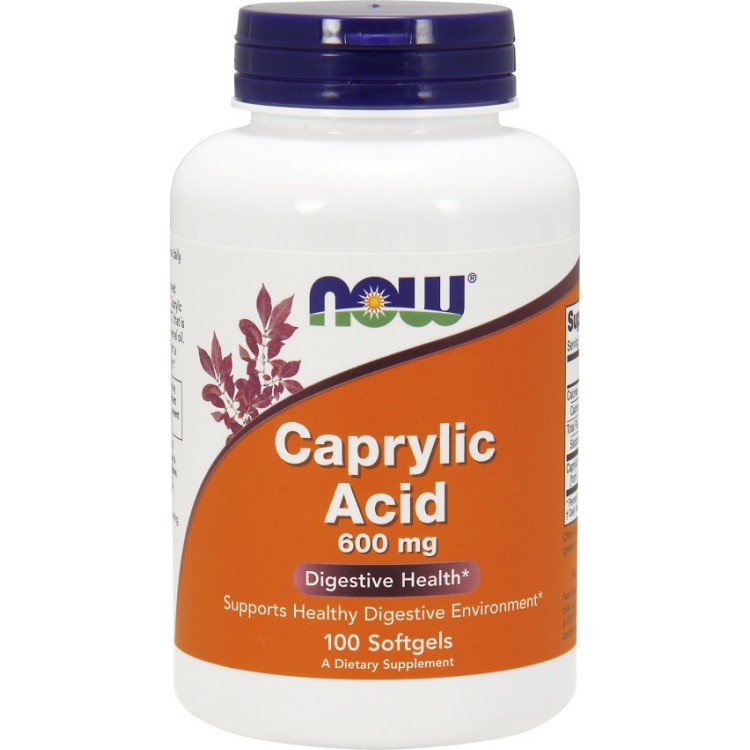 Now Foods Caprylic Acid 600mg 100 μαλακές κάψουλες Λιπαρά Οξέα 