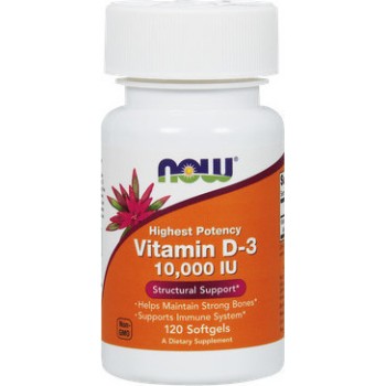 Now Foods Vitamin D-3 10000iu 120 μαλακές κάψουλες