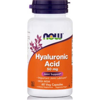 Now Foods Hyaluronic Acid 50mg with MSM 60 φυτικές κάψουλες