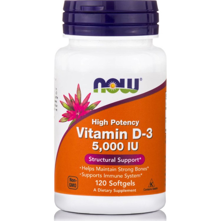 Now Foods Vitamin D3 5000iu 120 μαλακές κάψουλες Βιταμίες,Πολυβιταμίνες