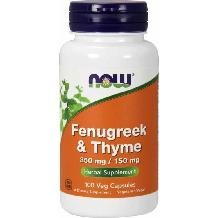 Now Foods Fenugreek & Thyme 350/150 mg 350mg 100 φυτικές κάψουλες