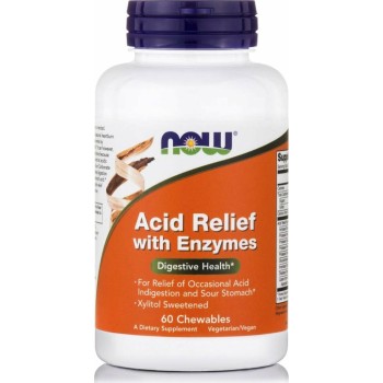 Now Foods Acid Relief with Enzymes 60 μασώμενες ταμπλέτες