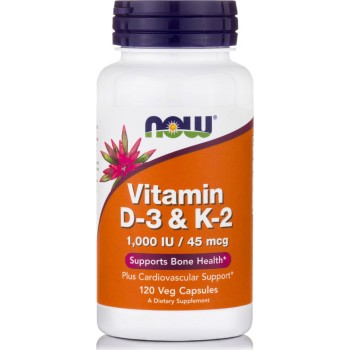 Now Foods Vitamin D-3 & K-2 120 φυτικές κάψουλες