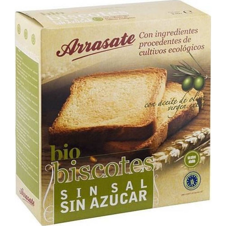 Arrasate Φρυγανιές Ολικής Χωρίς Αλάτι 270gr Αρτοσκευάσματα
