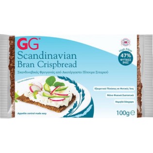 GG Scandinavian Bran Crispbread Σκανδιναβικές Φρυγανιές από Ακατέργαστο Πίτουρο Σιταριού 100gr