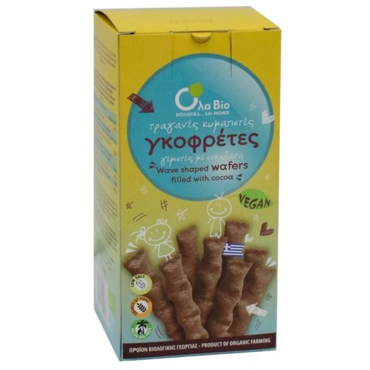 Όλα Βίο Γκοφρέτες γεμιστές με σοκολάτα Vegan (Πουράκια)  ΒΙΟ 140gr