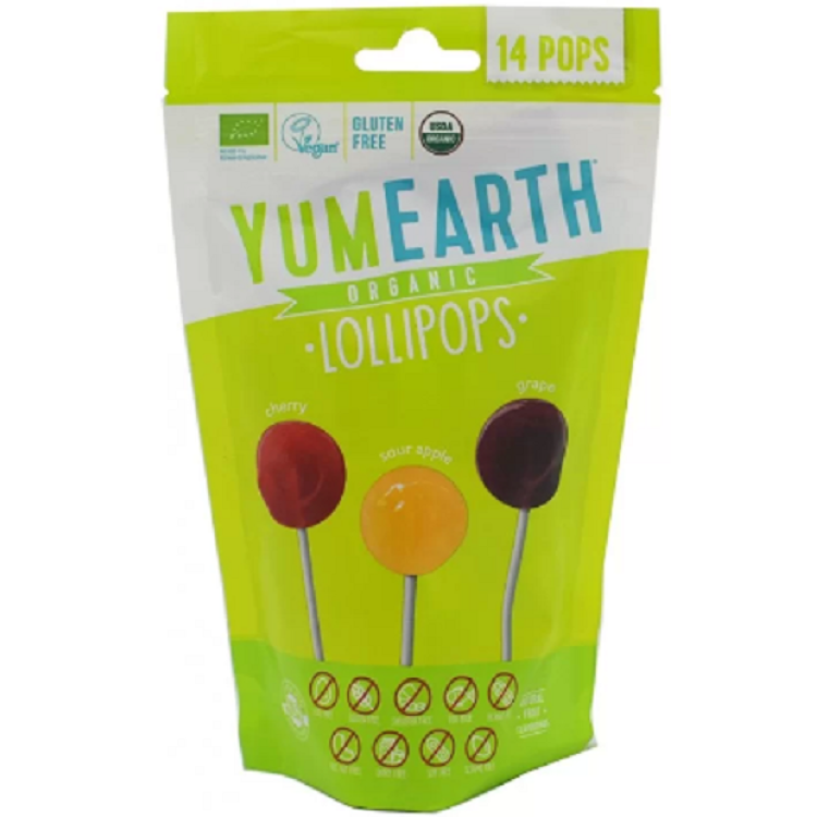 YumEarth Βιολογικά Γλειφιτζούρια Φρούτων Ξινά (14τεμ) 87gr Παιδικά Σνακ