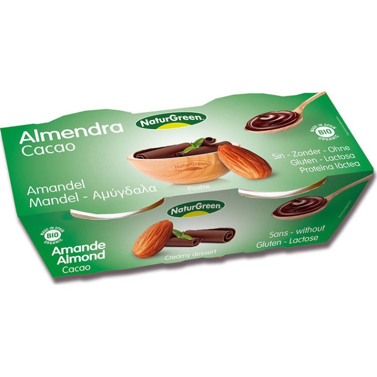 NaturGreen Επιδόρπιο Αμυγδάλου με Σοκολάτα 2x125gr