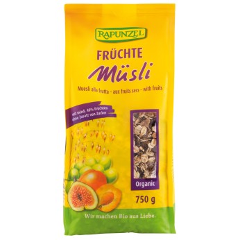 Rapunzel Μούσλι Φρούτων χωρίς ζάχαρη 750gr 