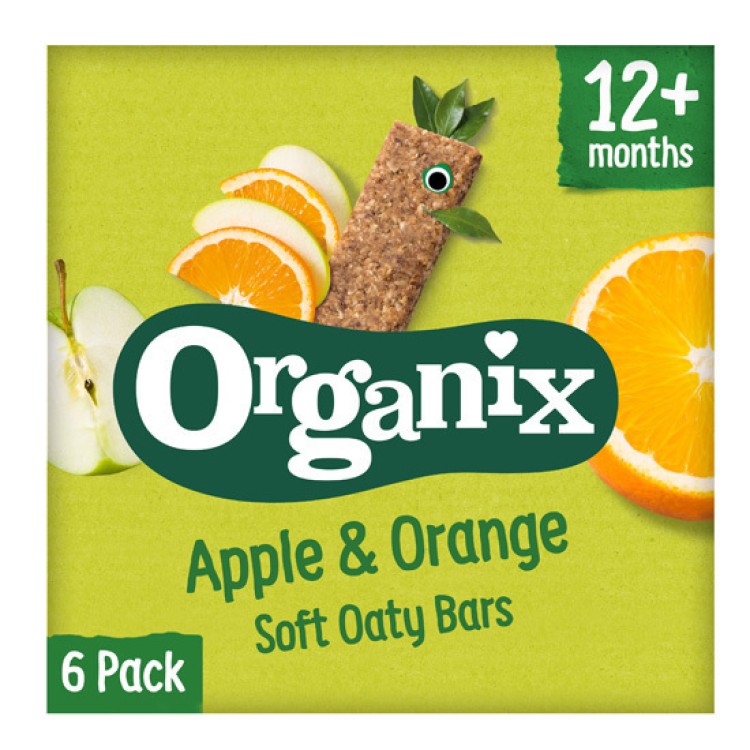 Organix Μπάρες Βρώμης με Γεύση Μήλο-Πορτοκάλι Χωρίς Ζάχαρη 6X23gr για 12+ μηνών Παιδικά Σνακ