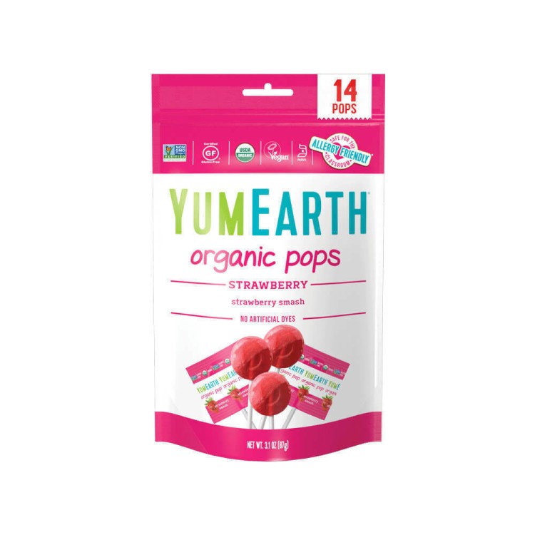 YumEarth Organic Pops με Γεύση Φράουλα 87gr Παιδικά Σνακ