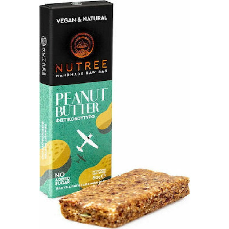 Nutree Μπάρα Raw Ενέργειας με Φυστικοβούτυρο Χωρίς Προσθήκη Ζάχαρης 50gr Μπάρες/Σνακ & Γλυκά 