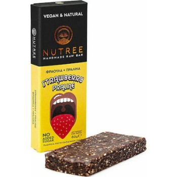 Nutree Μπάρα Raw Ενέργειας με Πραλίνα & Φράουλα Χωρίς Προσθήκη Ζάχαρης 60gr