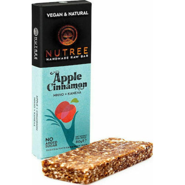 Nutree Μπάρα Raw Ενέργειας με Μήλο & Κανέλα Χωρίς Προσθήκη Ζάχαρης 50gr Μπάρες/Σνακ & Γλυκά 