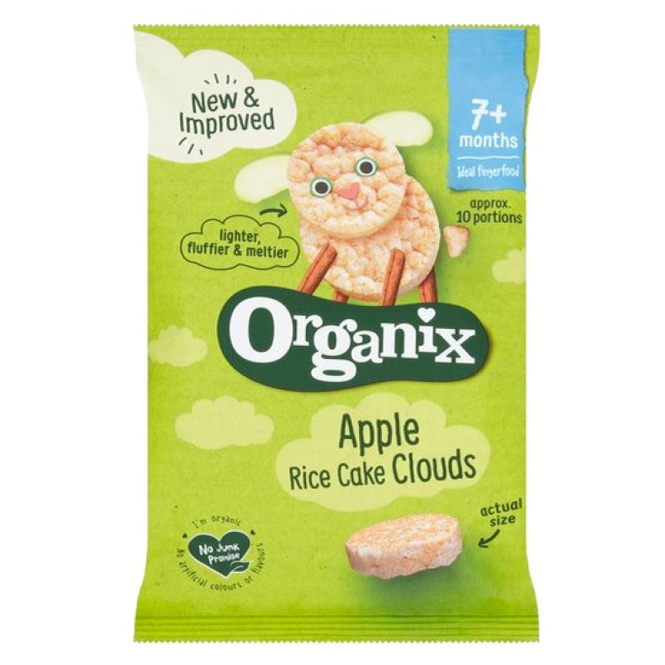 Organix Ρυζογκοφρέτες με Γεύση Μήλο Χωρίς Ζάχαρη 40gr για 7+ μηνών Παιδικά Σνακ