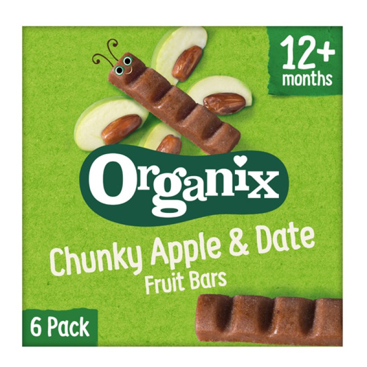 Organix Fruit Bars με Γεύση Χουρμάς-Μήλο Χωρίς Ζάχαρη 102gr για 12+ μηνών Παιδικά Σνακ