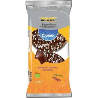 Bonvita Γκοφρέτες Καλομποκιού Μαύρης Σοκολάτας Καρύδας Βιολογικές 95gr