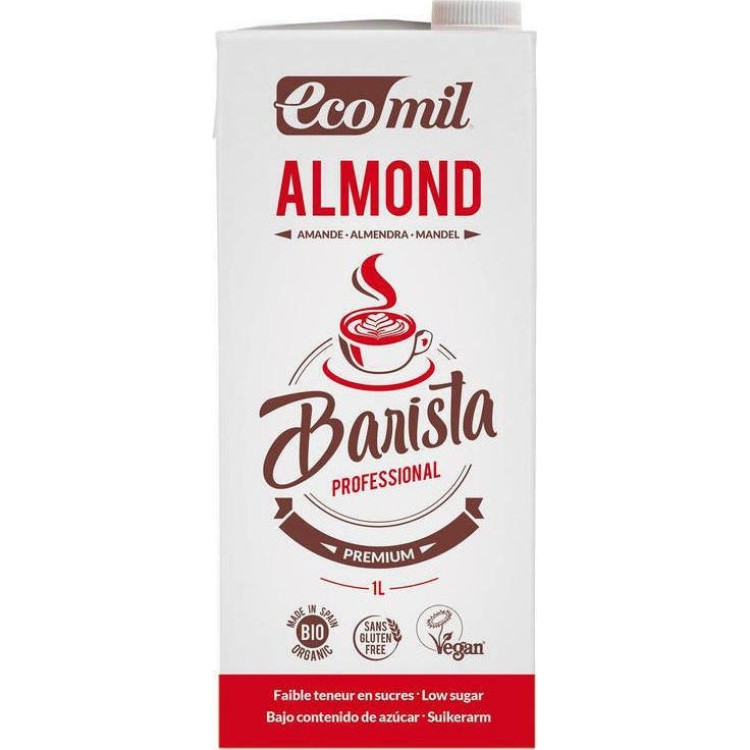 Ecomil Βιολογικό Φυτικό Γάλα Αμυγδάλου Barista Χωρίς Ζάχαρη 1000ml Φυτικά Ροφήματα