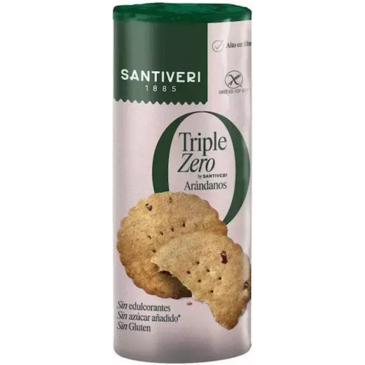 Santiveri Mπισκότα Βρώμης Oλικής με Κράνμπερι Triple Zero Χωρίς γλουτένη 205gr