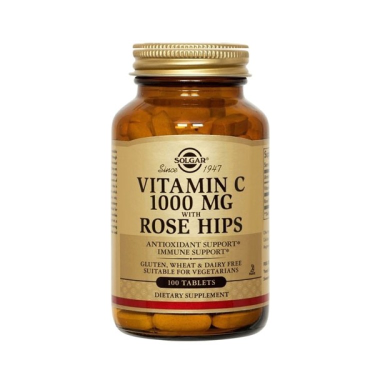 Solgar Vitamin C 1000mg with Rose Hips 100 ταμπλέτες Βιταμίνες ,Πολυβιταμίνες