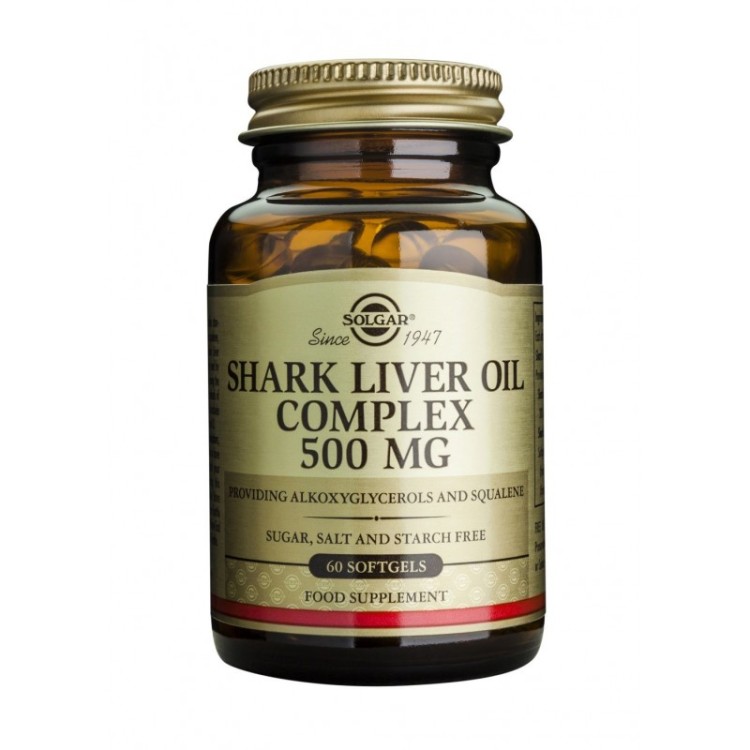 Solgar Shark Liver Oil Complex 500mg 60 μαλακές κάψουλες Αντιοξειδωτικά