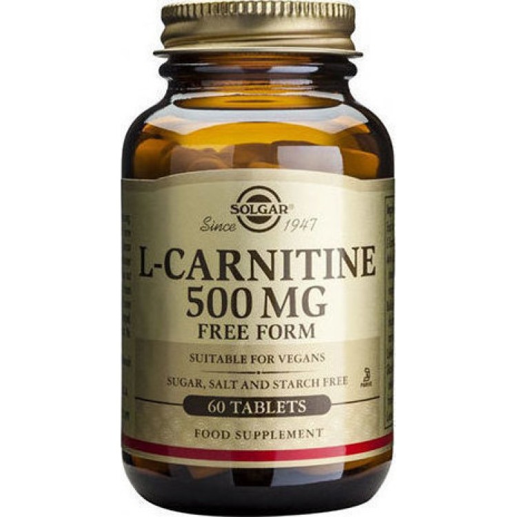 Solgar (Maxi) L-Carnitine 500mg 60 ταμπλέτες Πρωτείνες-Αμινοξέα
