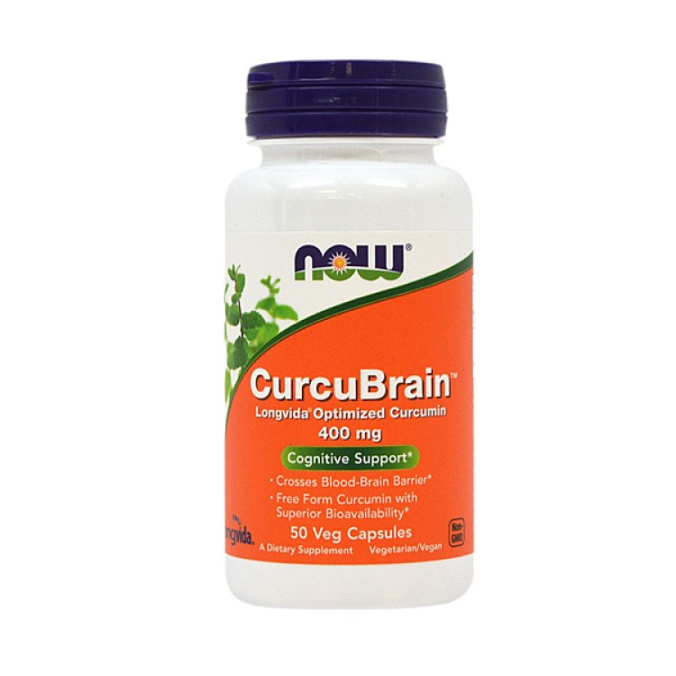 Now Foods Curcubrain Longvida 400mg 50 κάψουλες Βότανα-Φυτικά εκχυλίσματα