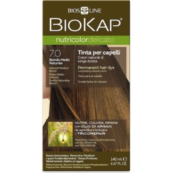 Biosline Biokap Nutricolor Delicato 7.00 Natural Medium Blonde (Ξανθό Φυσικό Χρυσαφί)
