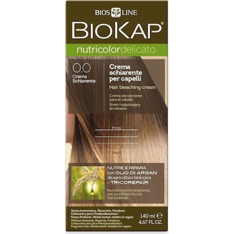 BiosLine BioKap Nutricolor Delicato Βαφή Μαλλιών No 0.0 Ξανθιστική Κρέμα 140ml Βαφές Μαλλιών 