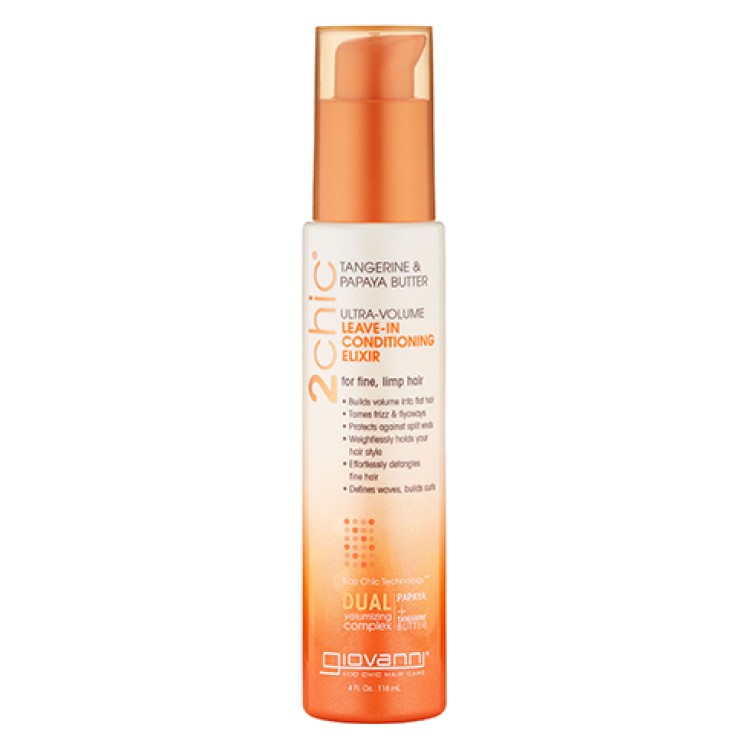 Giovanni 2Chic Tangerine & Papaya Butter Ultra Volume Leave-In Conditioning & Styling Elixir 118ml