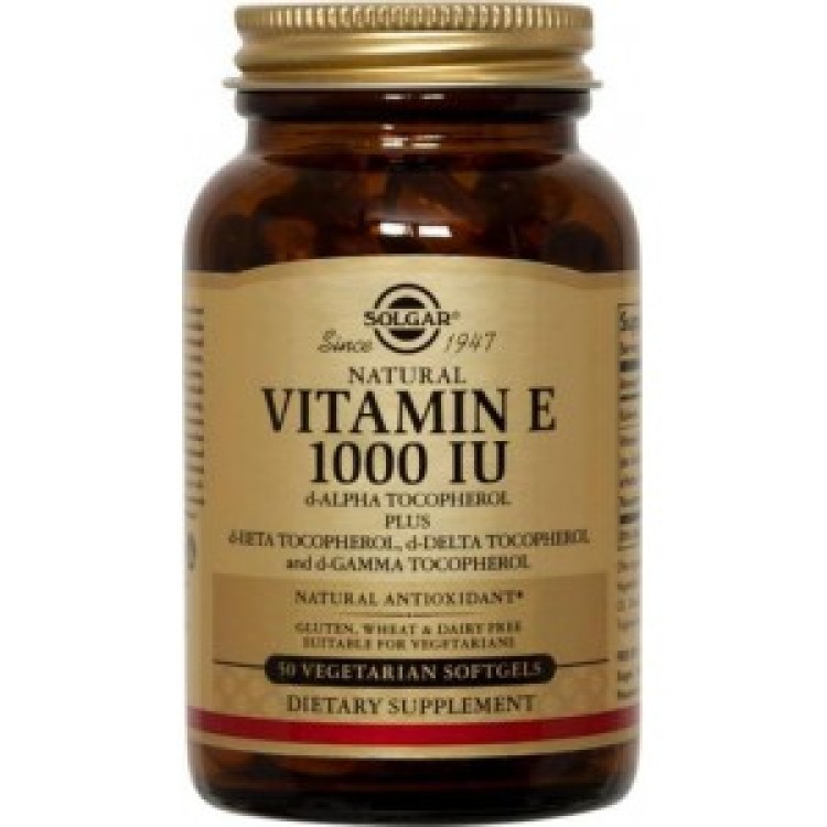 Solgar Vitamin E 671mg (1000iu) 50 μαλακές κάψουλες Βιταμίνες ,Πολυβιταμίνες