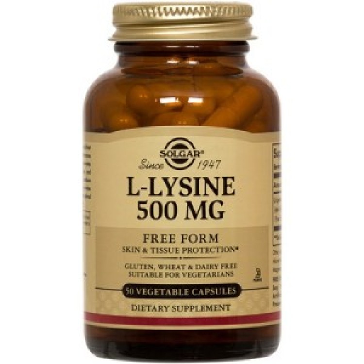 Solgar L-Lysine 500mg 50 φυτικές κάψουλες Πρωτείνες-Αμινοξέα
