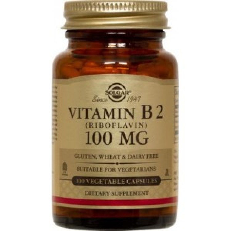 Solgar Vitamin B2 100mg 100 φυτικές κάψουλες Βιταμίνες ,Πολυβιταμίνες