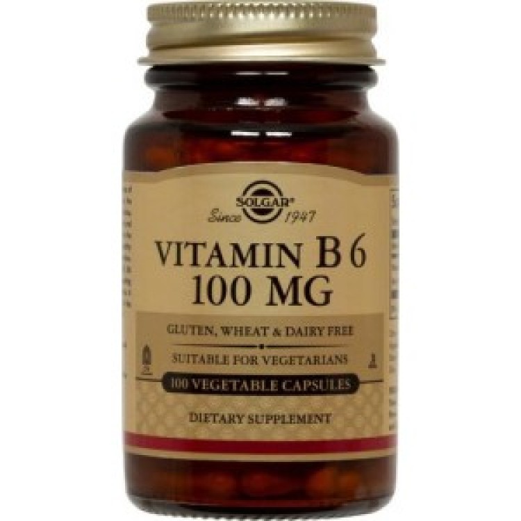 Solgar Vitamin B6 100mg 100 φυτικές κάψουλες Βιταμίνες ,Πολυβιταμίνες